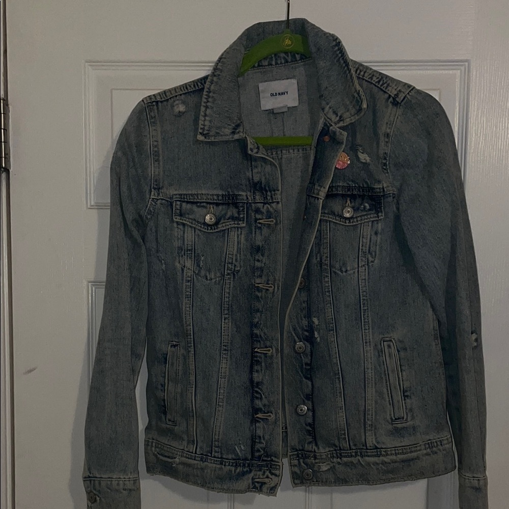 Denim Jacket with Red Bryce Vine Patch - Picture 3 of 3